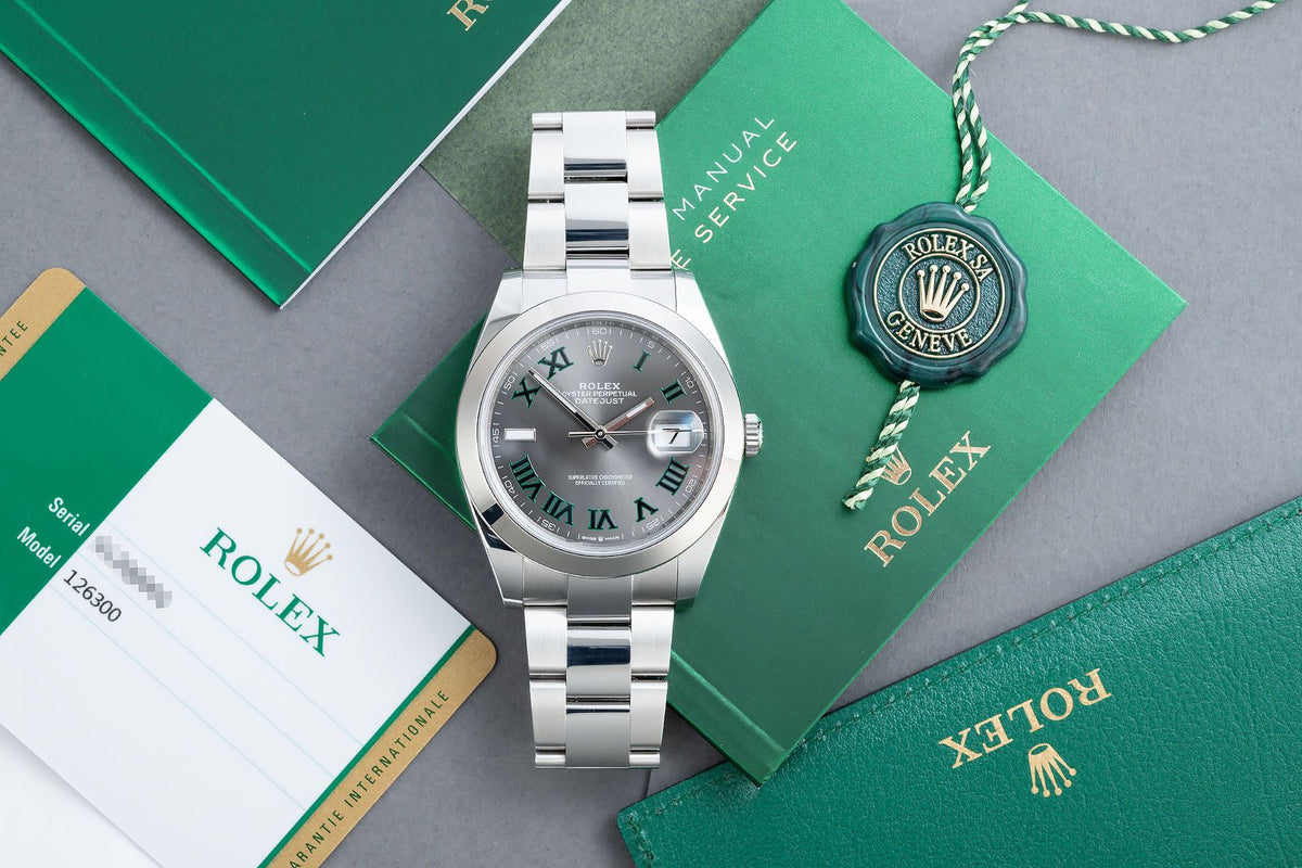 Rol.ex Datejust 41 126300 'Wimbledon' Stainless Steel Slate Dial Oyster