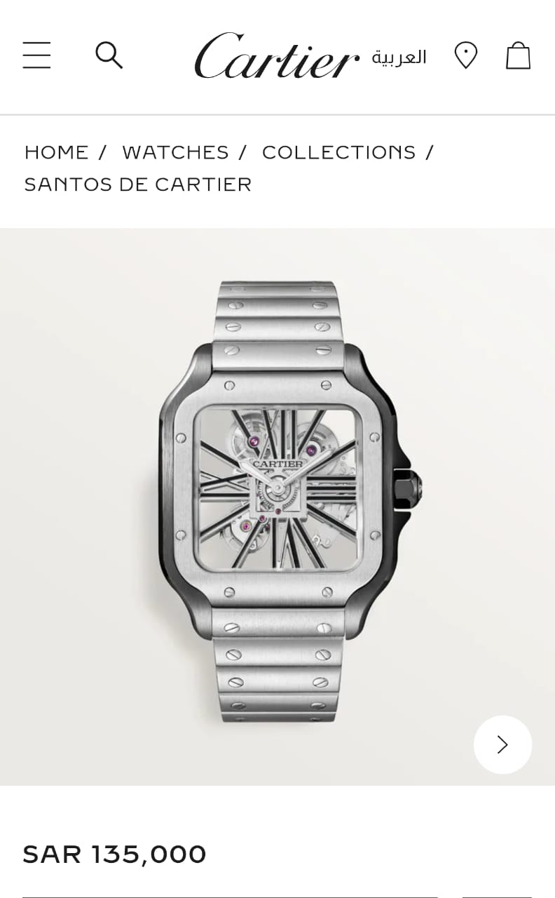 Car.tier Santos Skeleton battery silver green