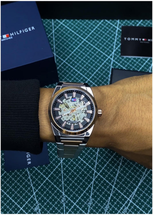 Tom.my Hilfiger Skeleton Automatic 2Ton-Copper-Black