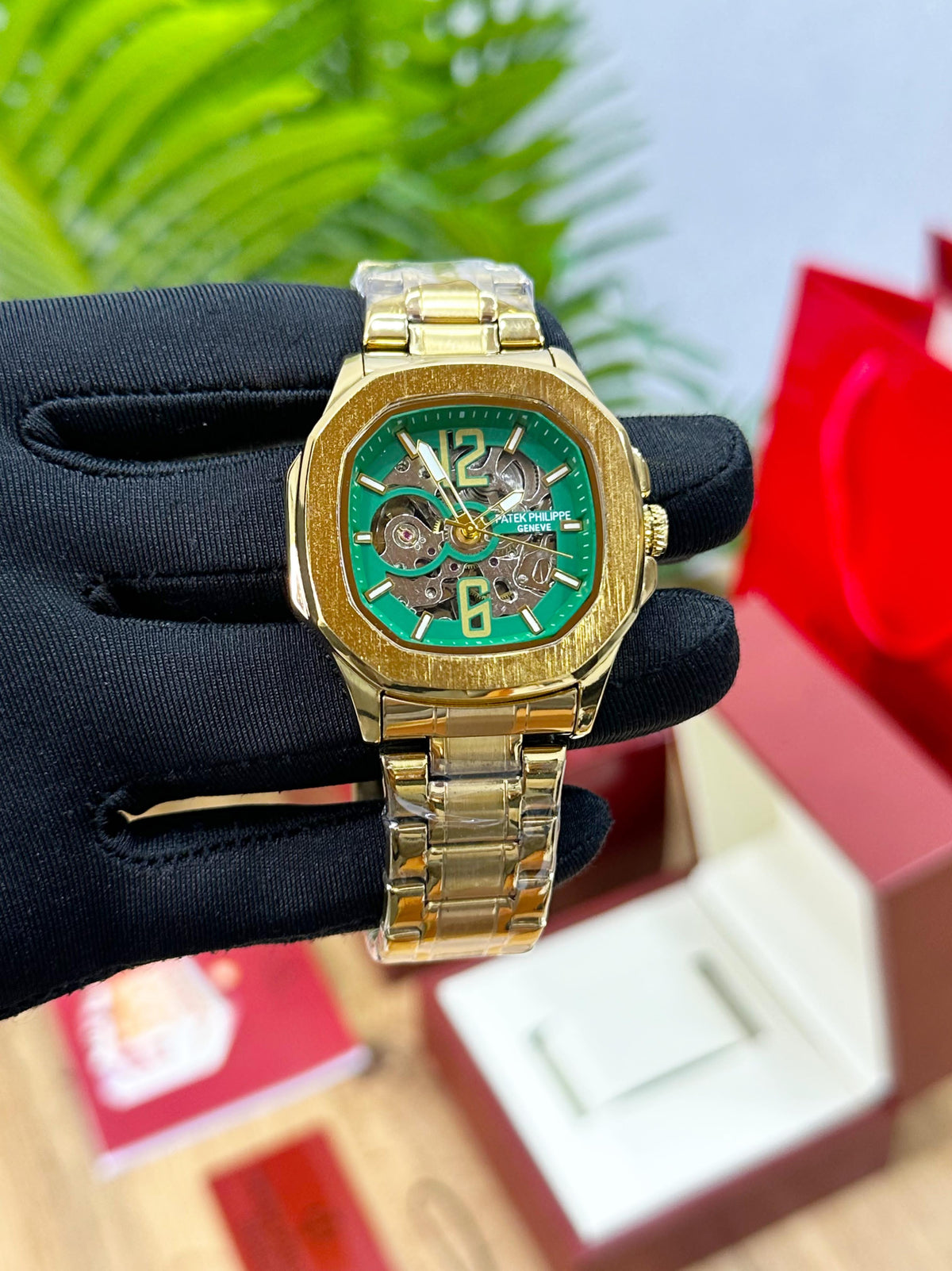 PATEK_PHILIPPE AUTOMATIC OPEN HEART COLLECTION GOLD GREEN