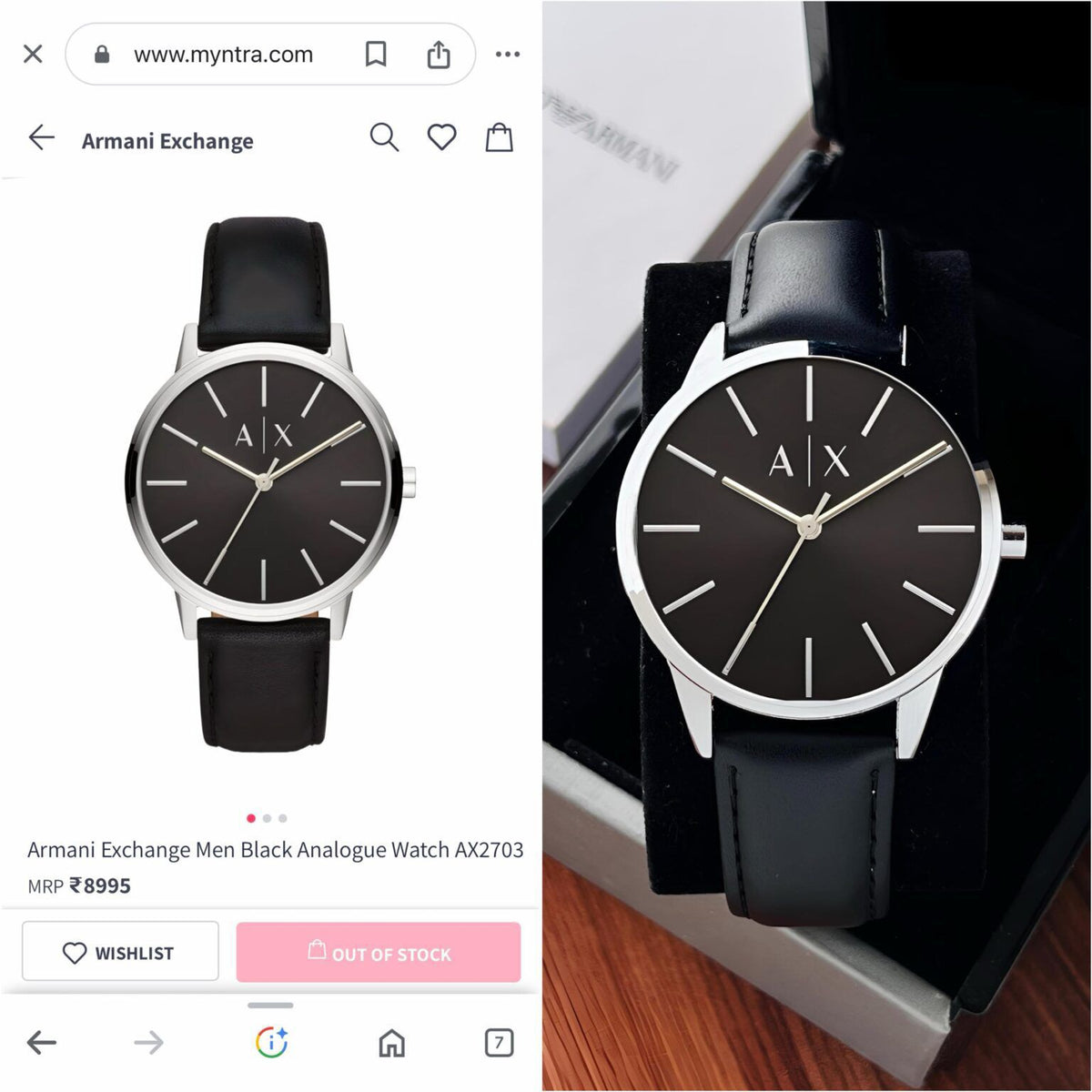 ARMANI_EXCHANGE MEN BLACK AX2703