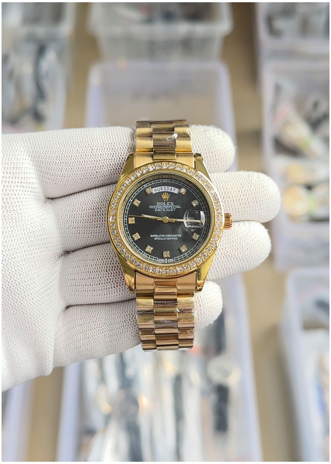 Role_x Oyster perpetual Day Date Diamond 40 Battery
