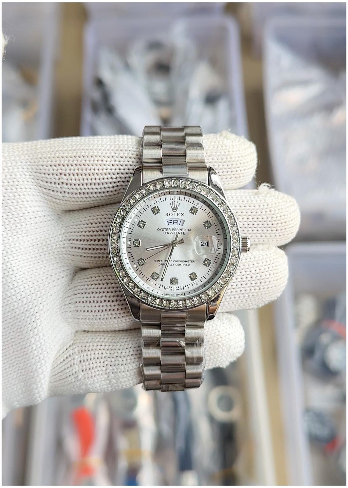 Rol.ex Oyster perpetual Day Date Diamond 40 Battery