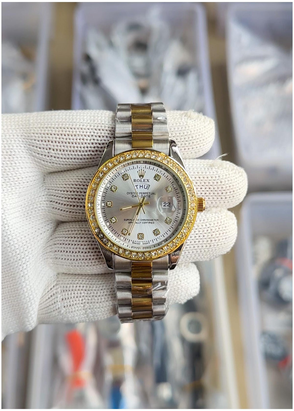 Rol.ex Oyster perpetual Day Date Diamond 40 Battery