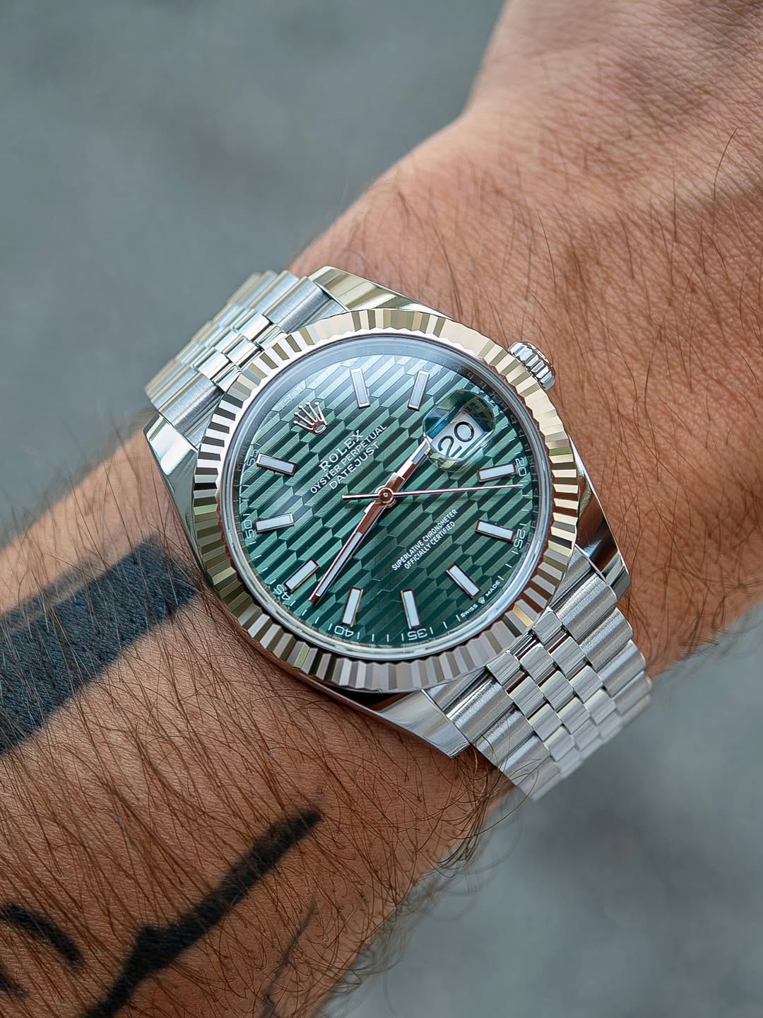 PREMIUM ROL.EX DATEJUST GREEN MOTIF DIAL