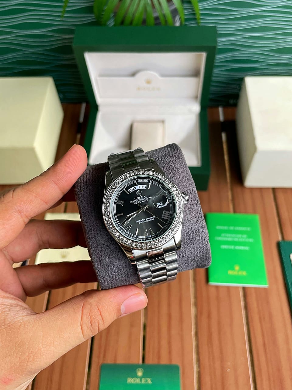 Rol.ex Oyster perpetual Day Date Diamond 40 Battery