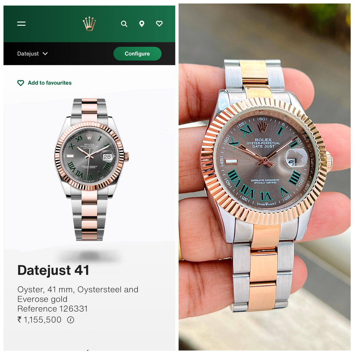 Rol.ex Premium DateJust Everose
