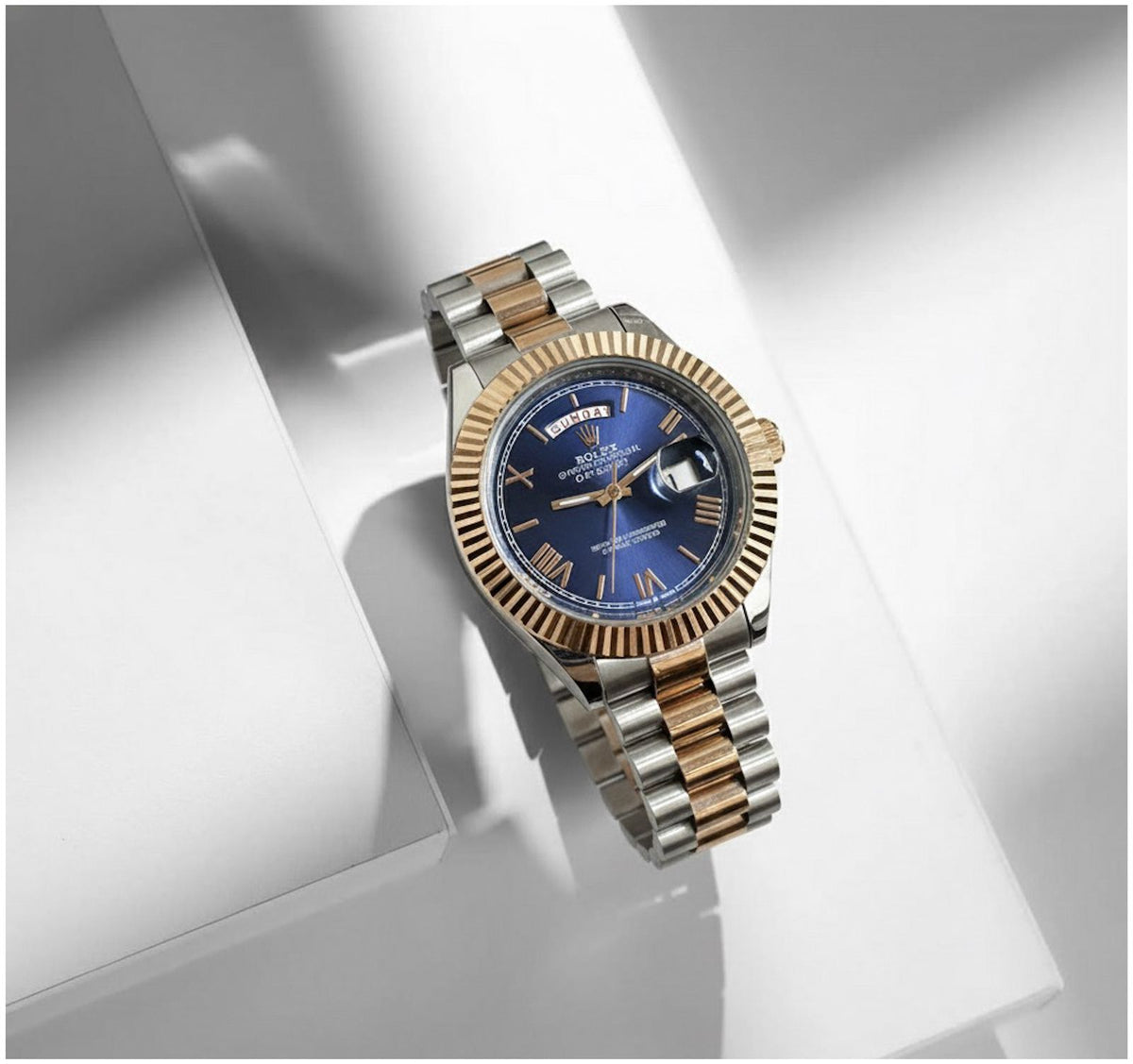 Rol.ex Oyster Perpetual Day Date 40 Battery 2Ton-Copper-Blue