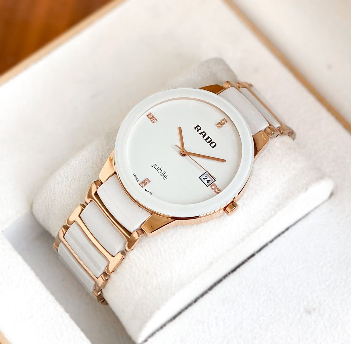 RA.DO CERAMIC IN WHITE, COPPER COMBINATION