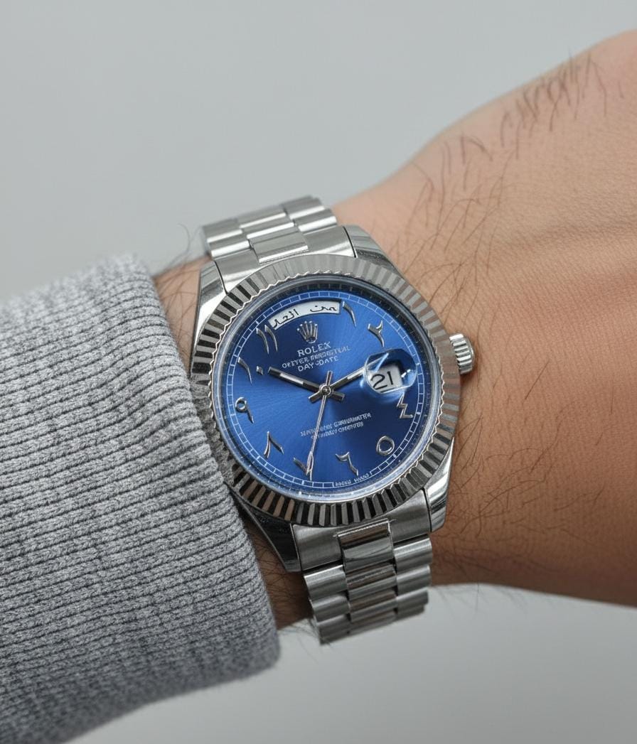 Rol.ex Oyster Perpetual Day Date Arabic Silver