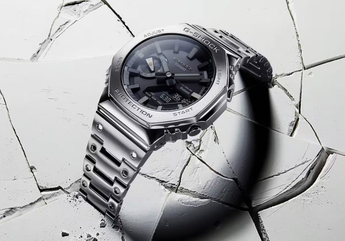 EXCLUSIVE G SHOCK GA 2100 ALL STEEL STAINLESS STEEL