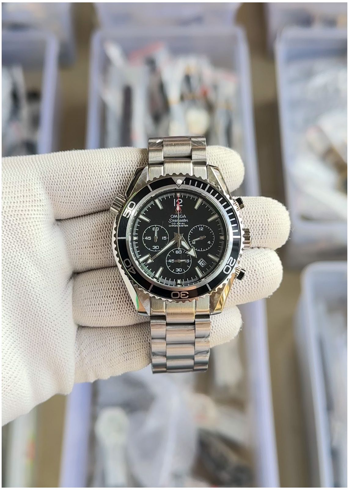 Om.ega Seamaster Planet Ocean Quartz Japan