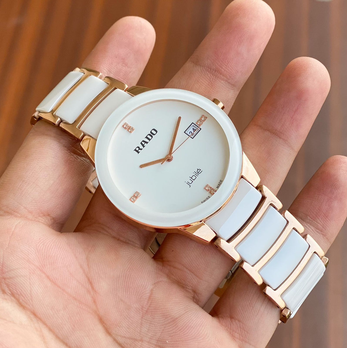 RA.DO CERAMIC IN WHITE, COPPER COMBINATION