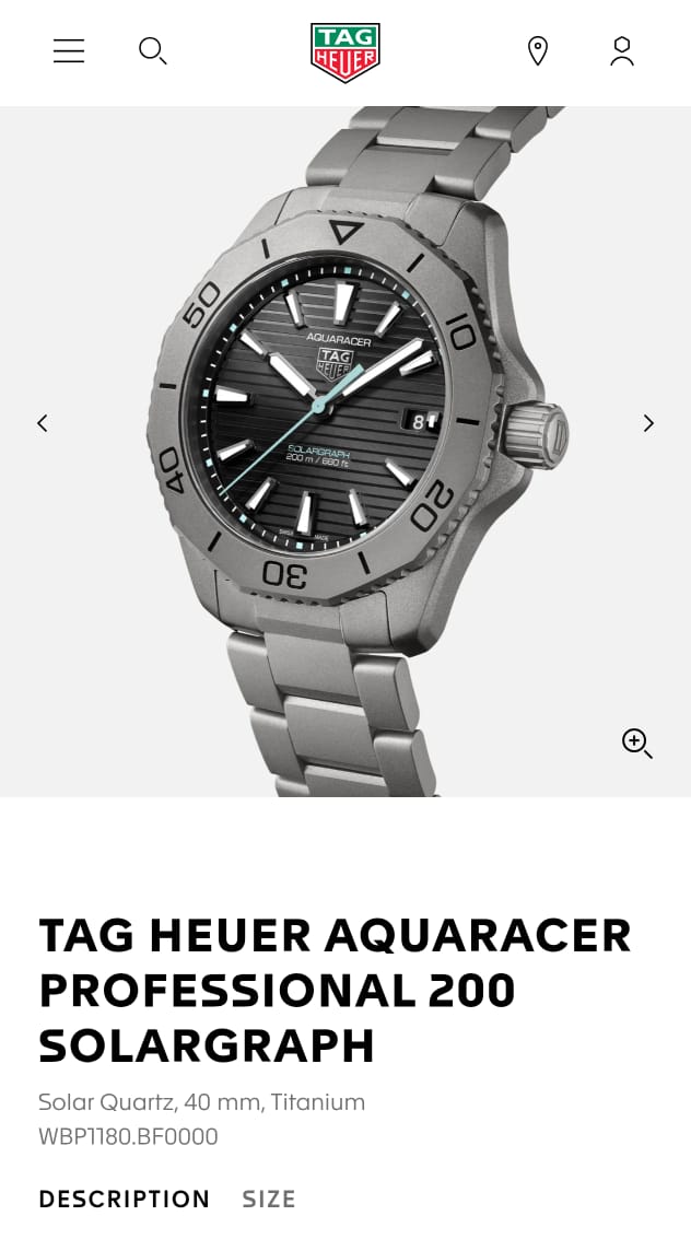 New Tag Heuer Aquaracer 200 professional Solargraph