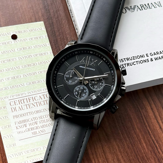 Ar.mani Exchange Gunmetal Leather