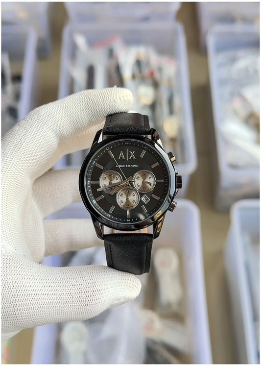 Ar.mani Exchange Gunmetal Leather