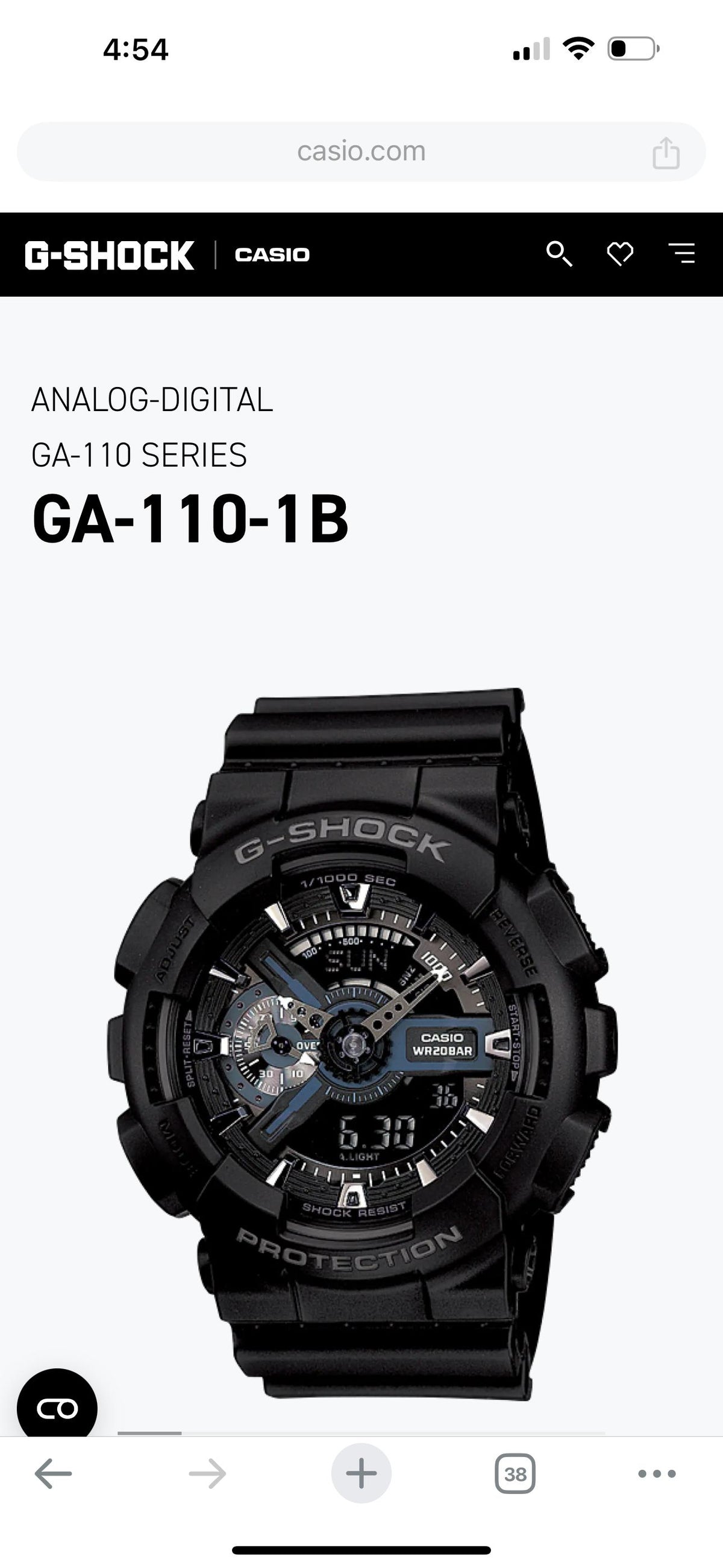 NEW G SHOCK GA-110 SERIES BLACK WITH ALL FEATURES WORKING
