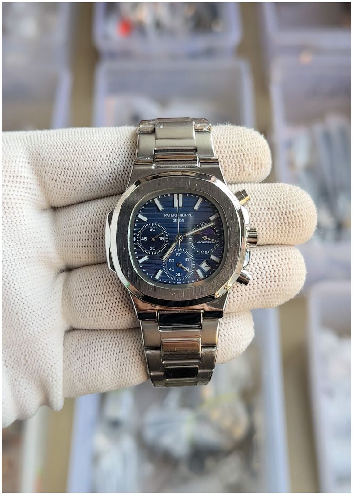 Patek_Philippe Nautilus Steel Sun Moon