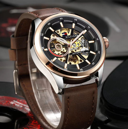 Tom.my Hilfiger Automatic Leather DarkBrown-Copper-Black