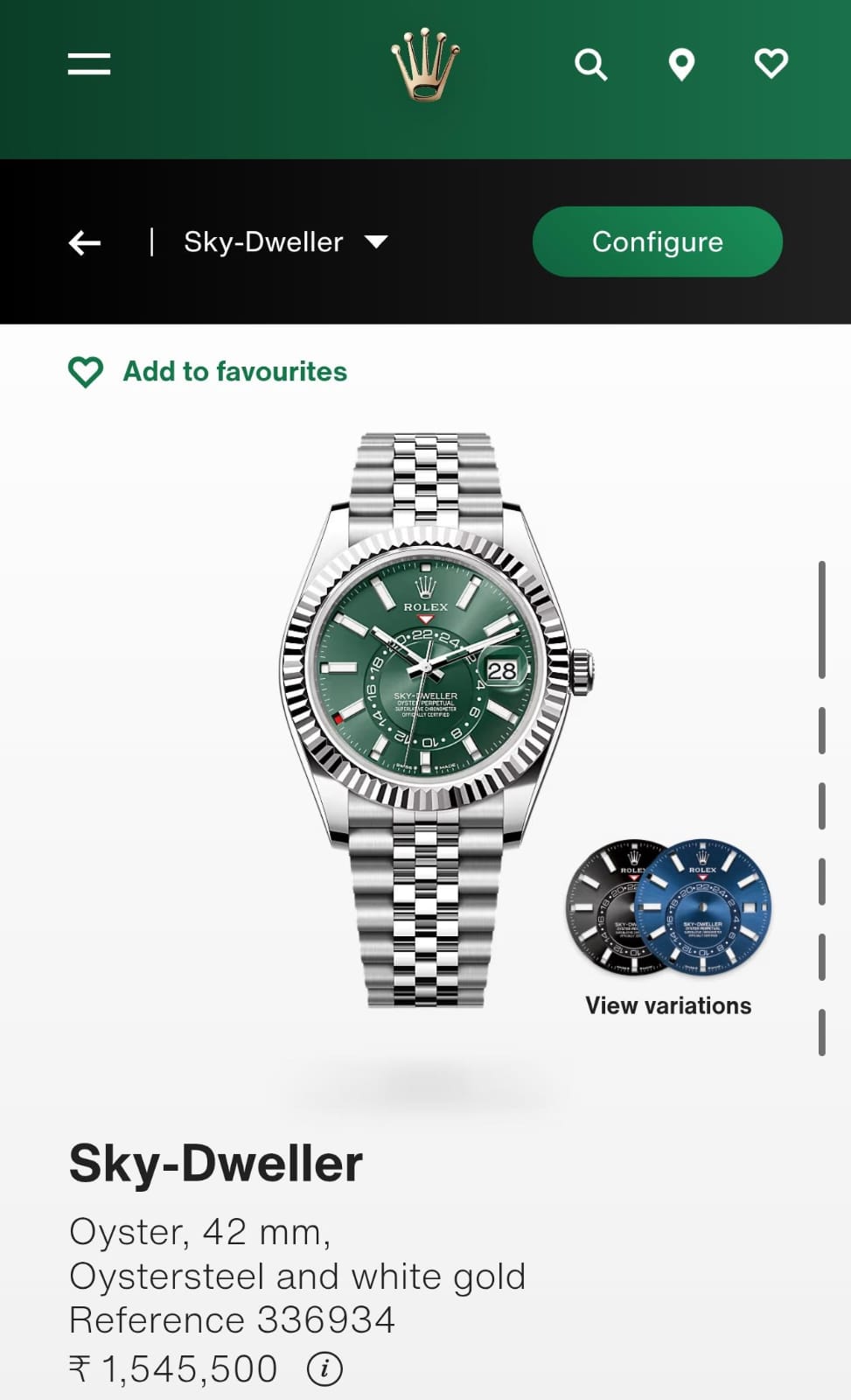 Rol.ex Oyster perpetual Sky Dweller