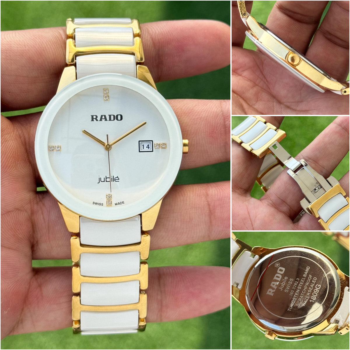 RA.DO CERAMIC IN WHITE, GOLD COMBINATION