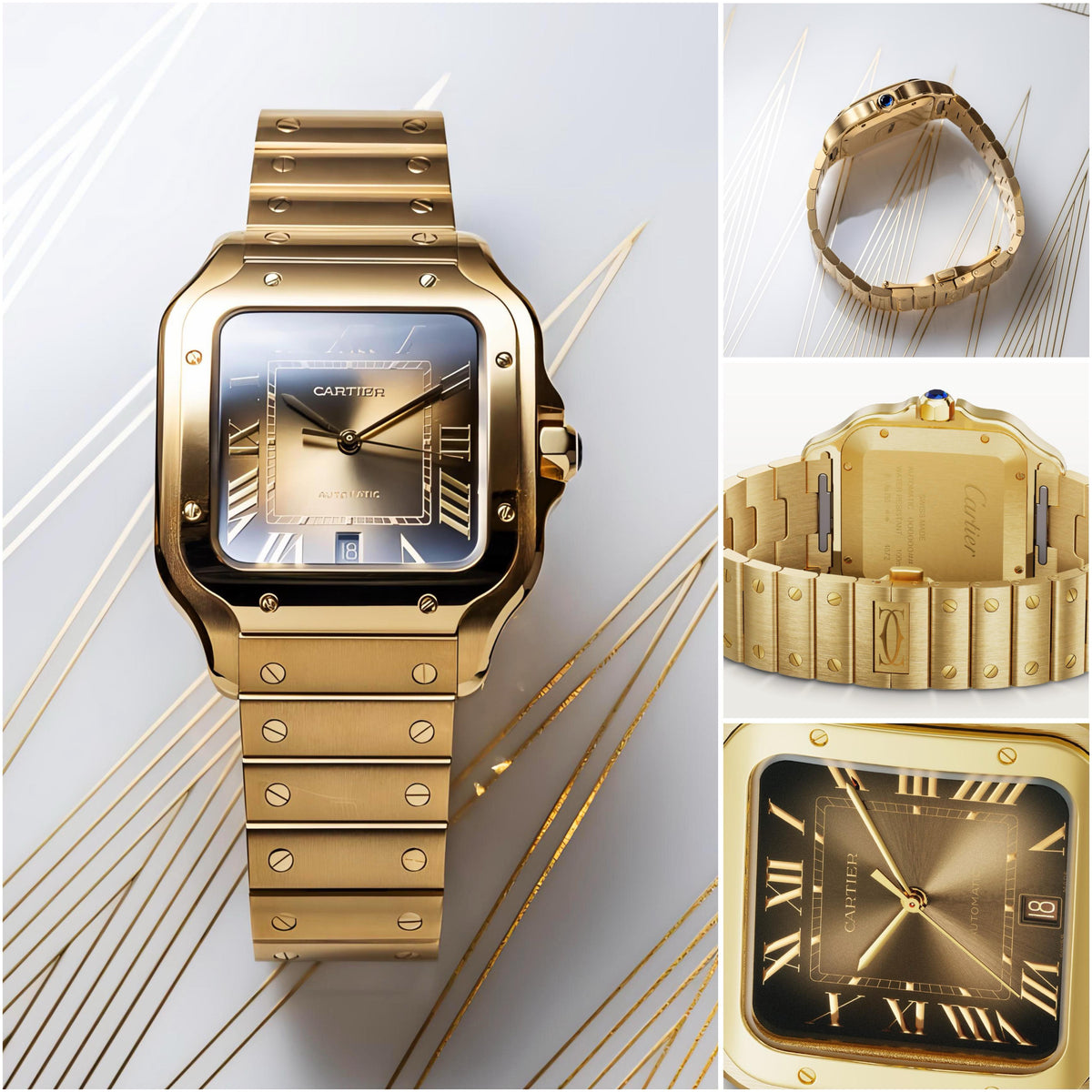 Car.tier Santos Gold "Automatic" Premium Quality