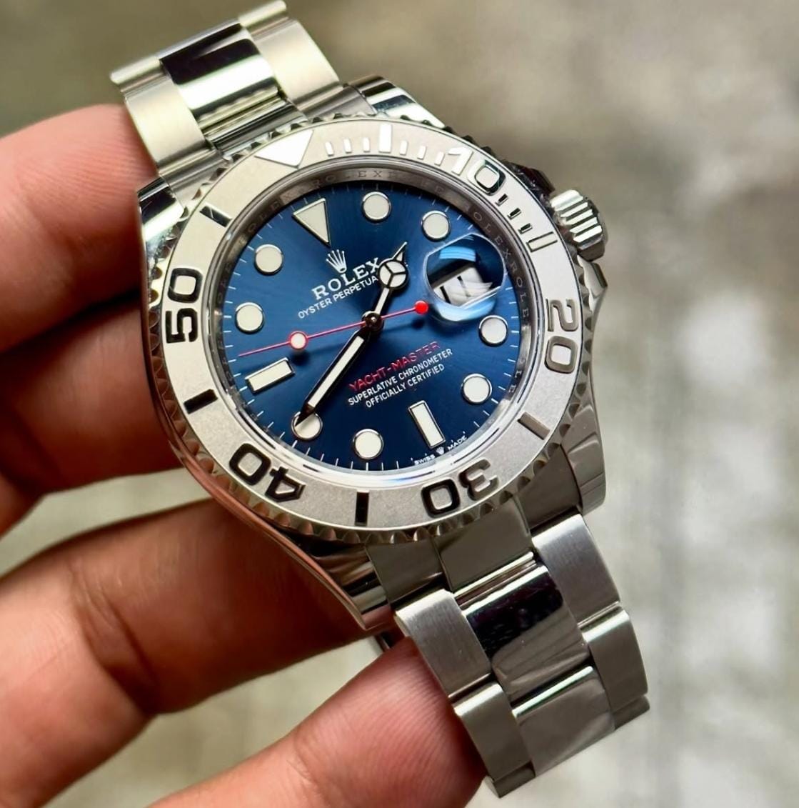 Rol.ex Oyster Perpetual Yacht Master Silver-Blue