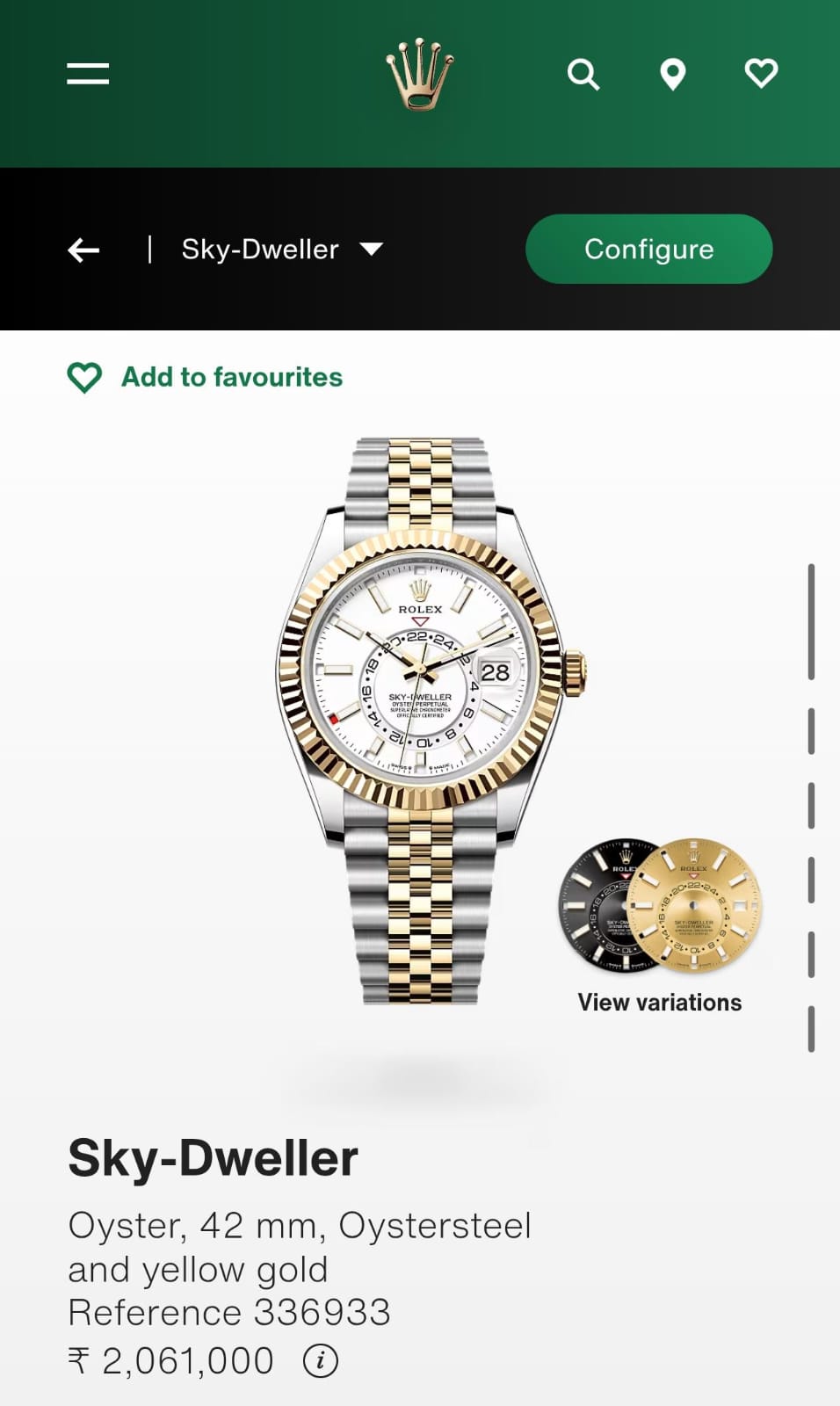 Rol.ex Oyster perpetual Sky Dweller