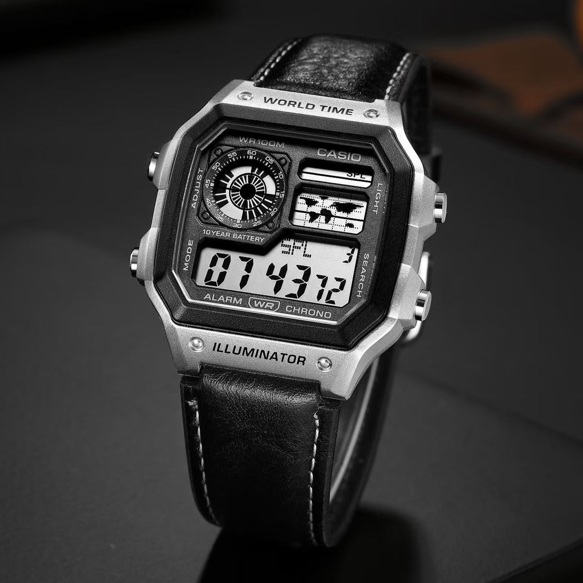 NEW CASIO AE-1200 ILLUMINATOR BLACK SILVER