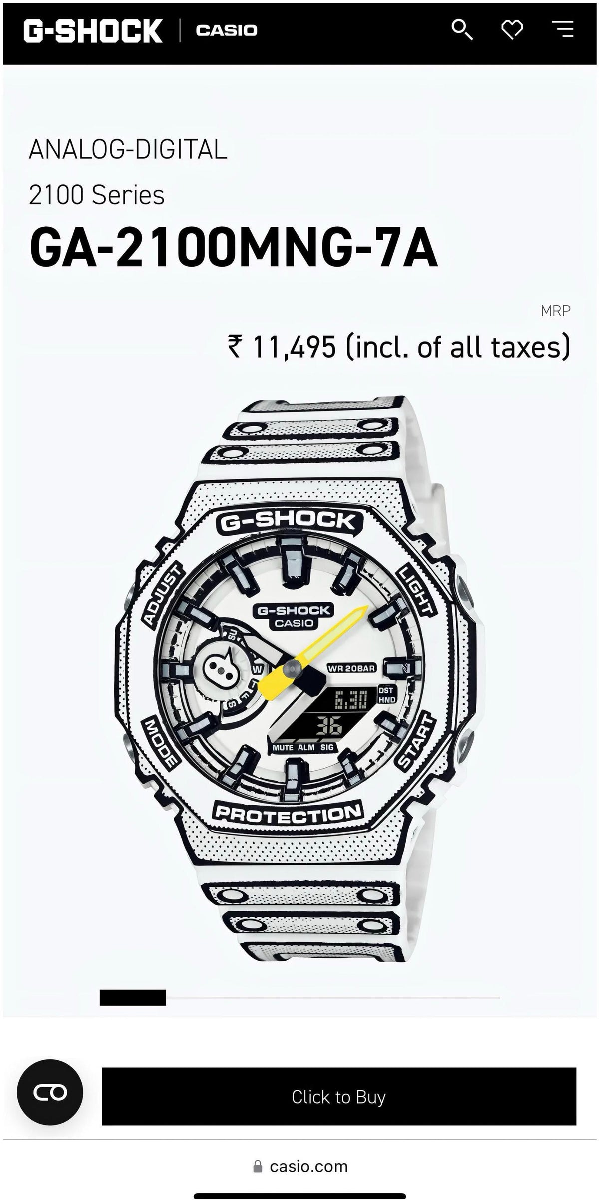 New Casio G Shock MANGA THEME