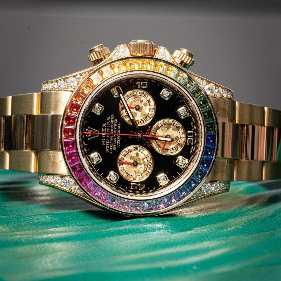 Rol.ex Oyster perpetual Rainbow Gold