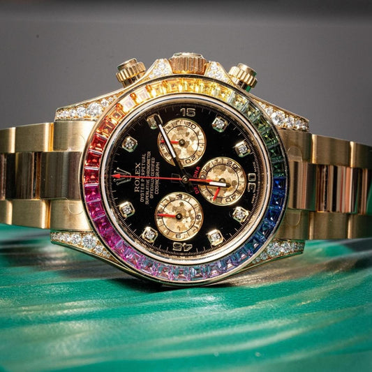 Rol.ex Oyster perpetual Rainbow Gold