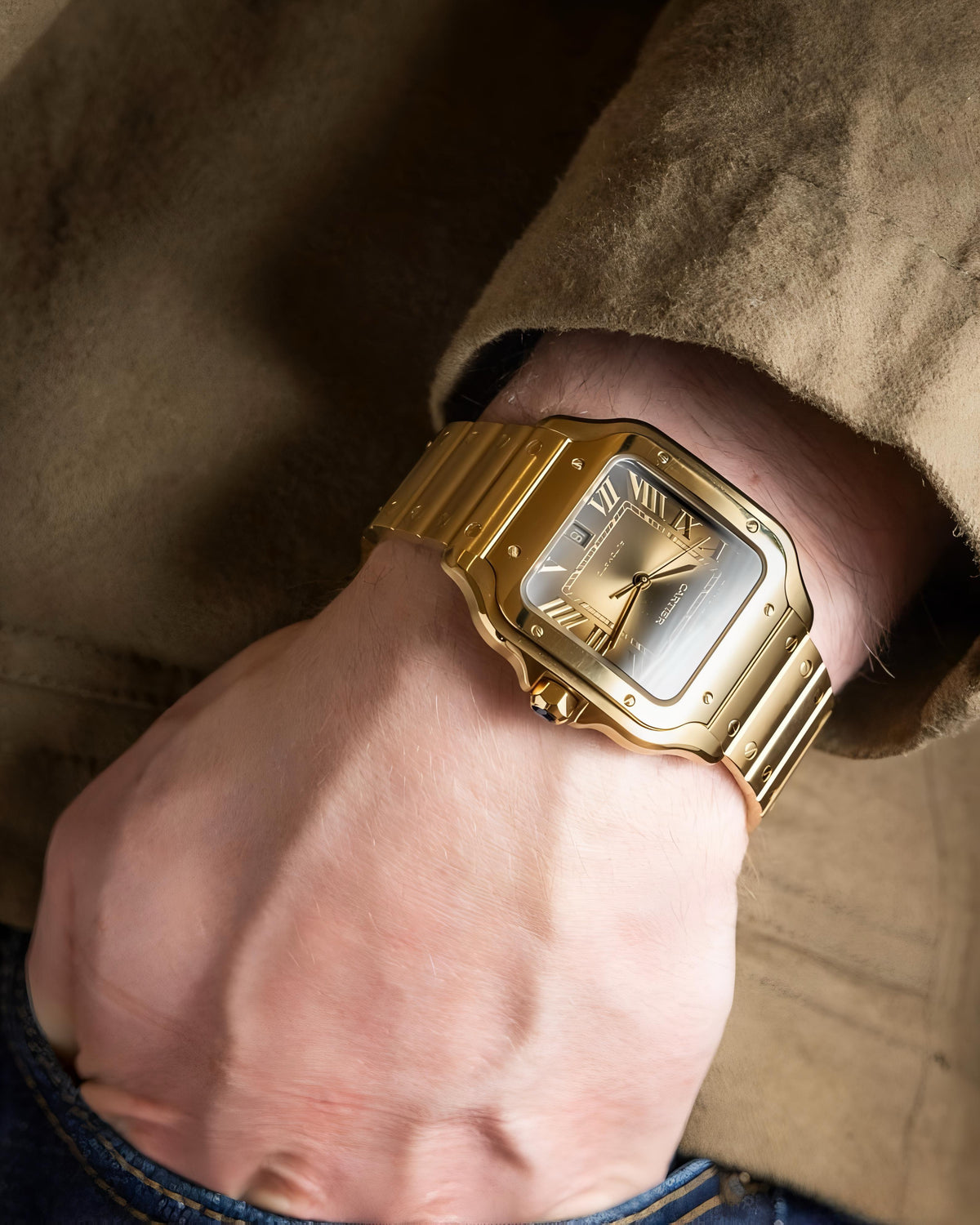 Car.tier Santos Gold "Automatic" Premium Quality