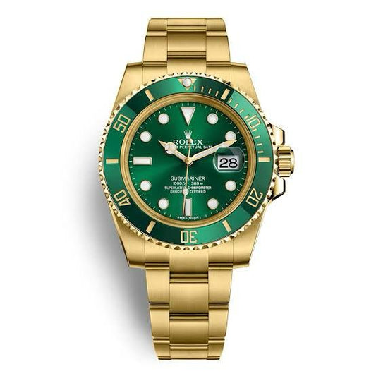 ROL.EX SUBMARINER GOLD WITH GREEN DIAL