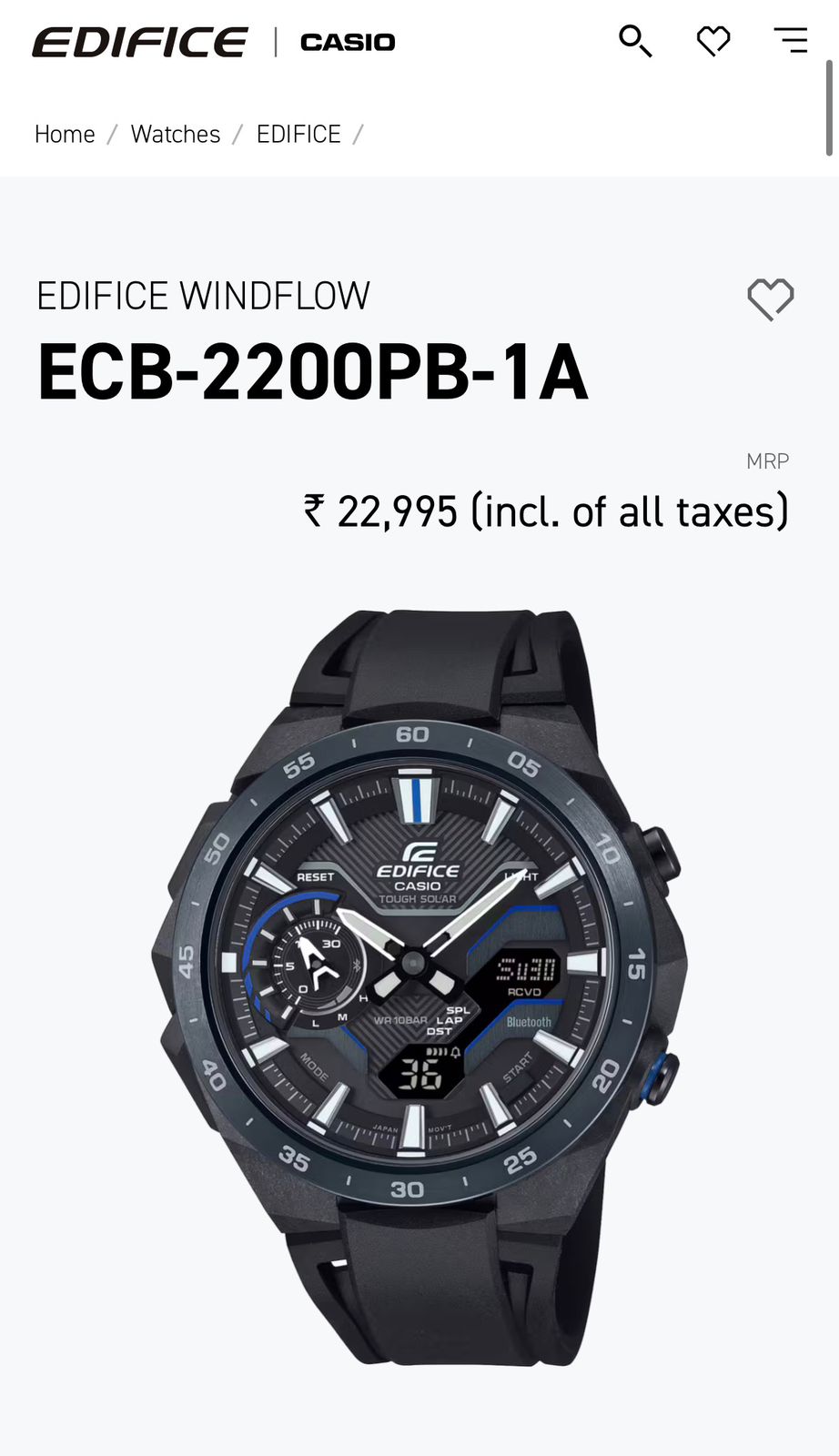 Ca.sio Edifice Ecb2200 PB