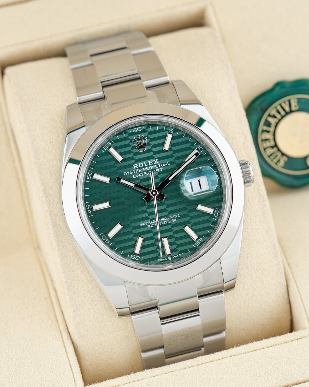 ROL.EX DATE-JUST 41mm GREEN MOTIF DIAL