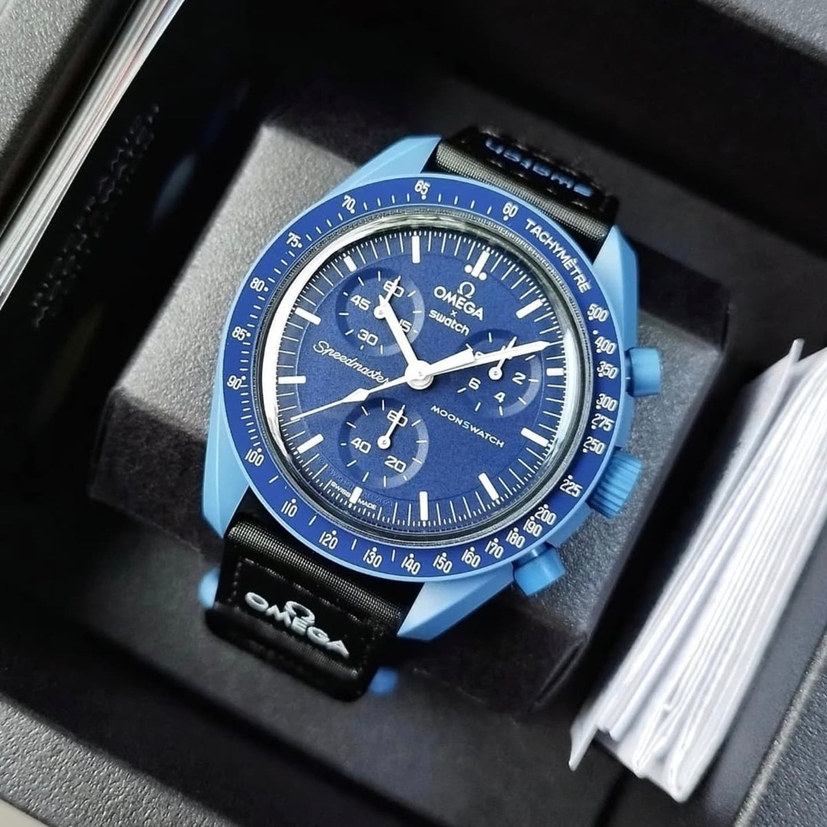 Om.ega x Swatch  Bioceramic Moonswatch Mission to Neptune