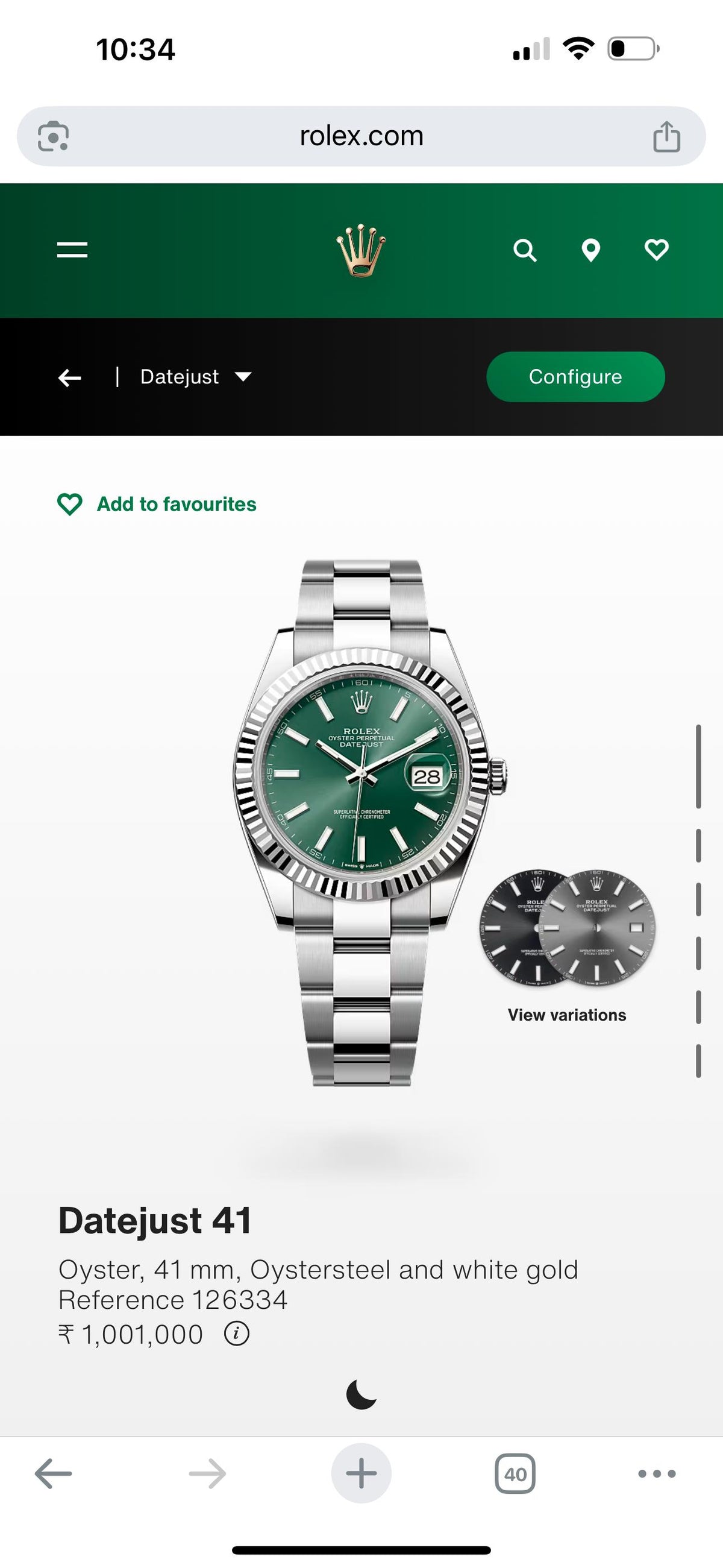 ROL.EX DATE-JUST 41mm MINT GREEN DIAL