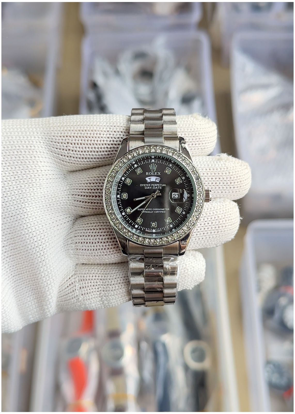 Rol.ex Oyster perpetual Day Date Diamond 40 Battery