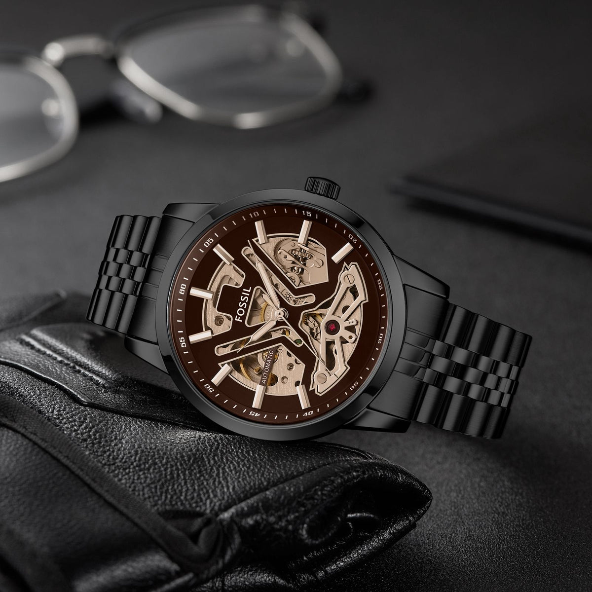 Fos.sil Tourbilln Automatic Black-Brown