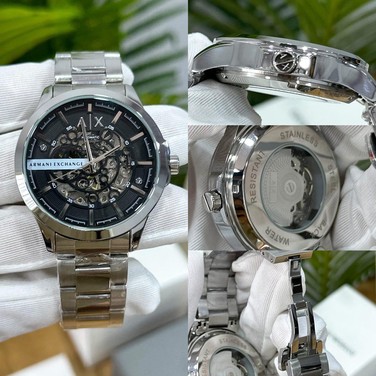 NEW AR.MANI EXCHANGE SILVER BLACK OPEN HEART