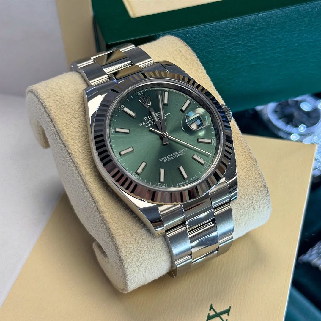 ROL.EX DATE-JUST 41mm MINT GREEN DIAL