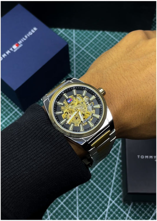 Tom.my Hilfiger Skeleton Automatic 2Ton-Black