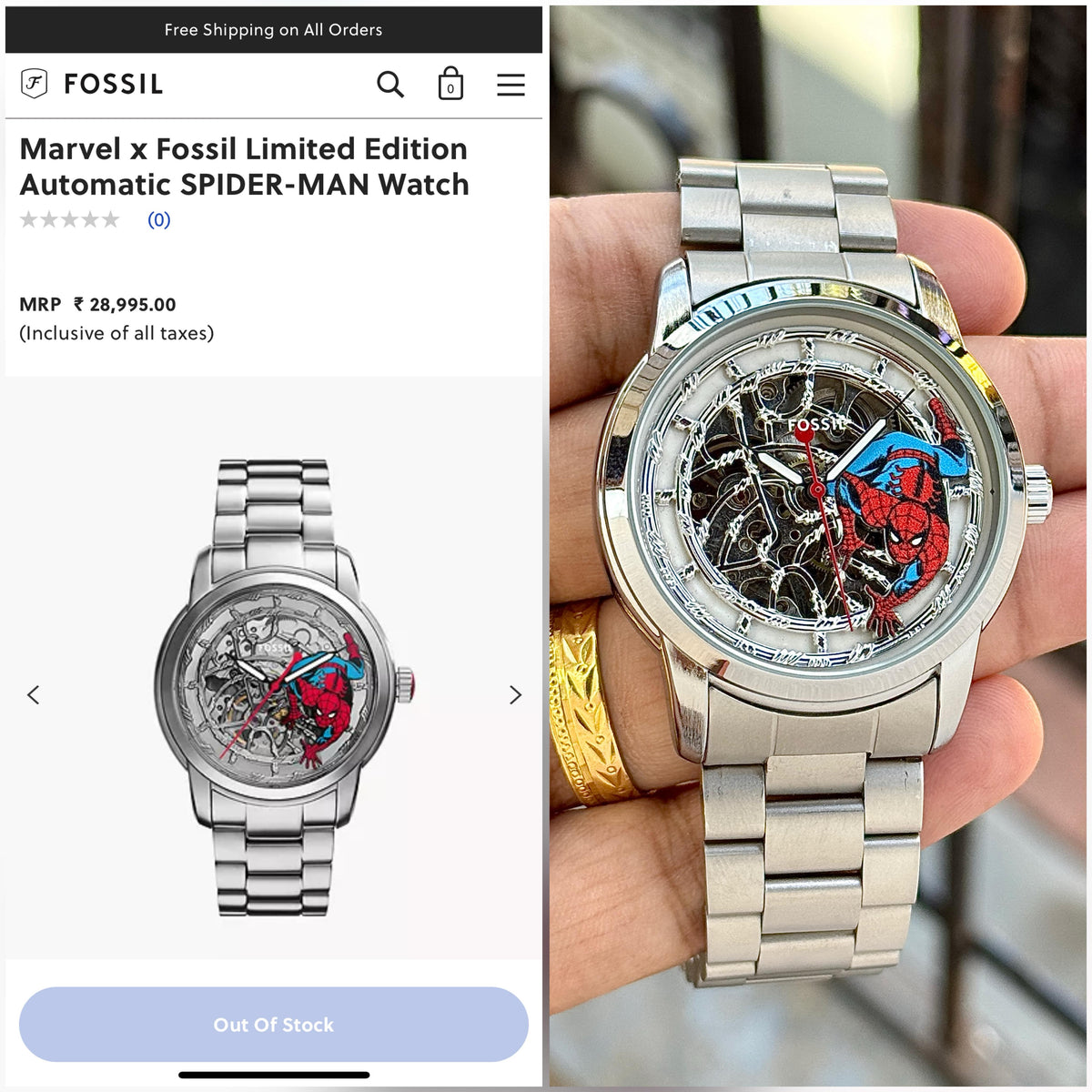 Mar.vel x Fos.sil Limited Edition Automatic Spider-Man