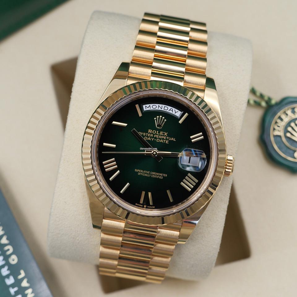 Rol.ex Oyster Perpetual Day Date 40 Battery Gold-Green