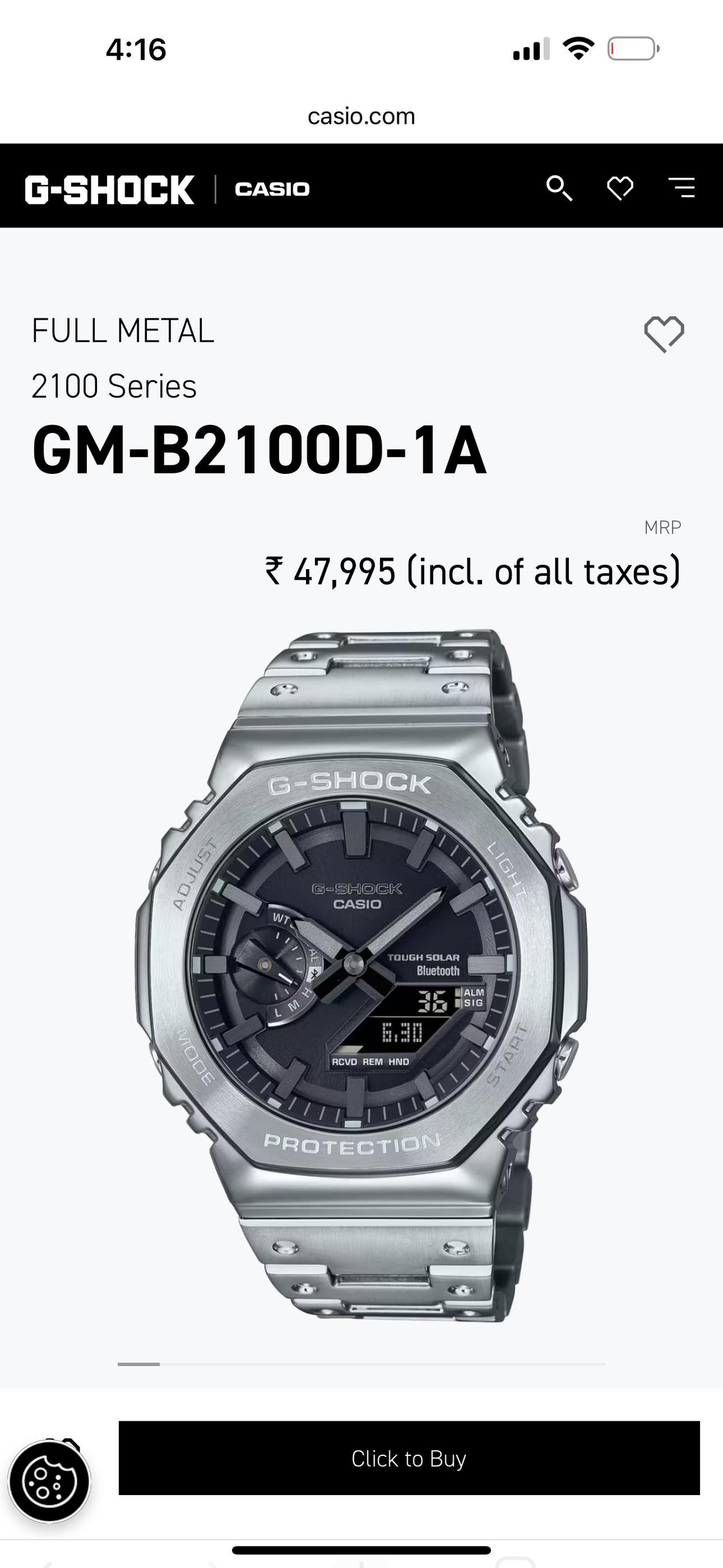 EXCLUSIVE G SHOCK GA 2100 ALL STEEL STAINLESS STEEL