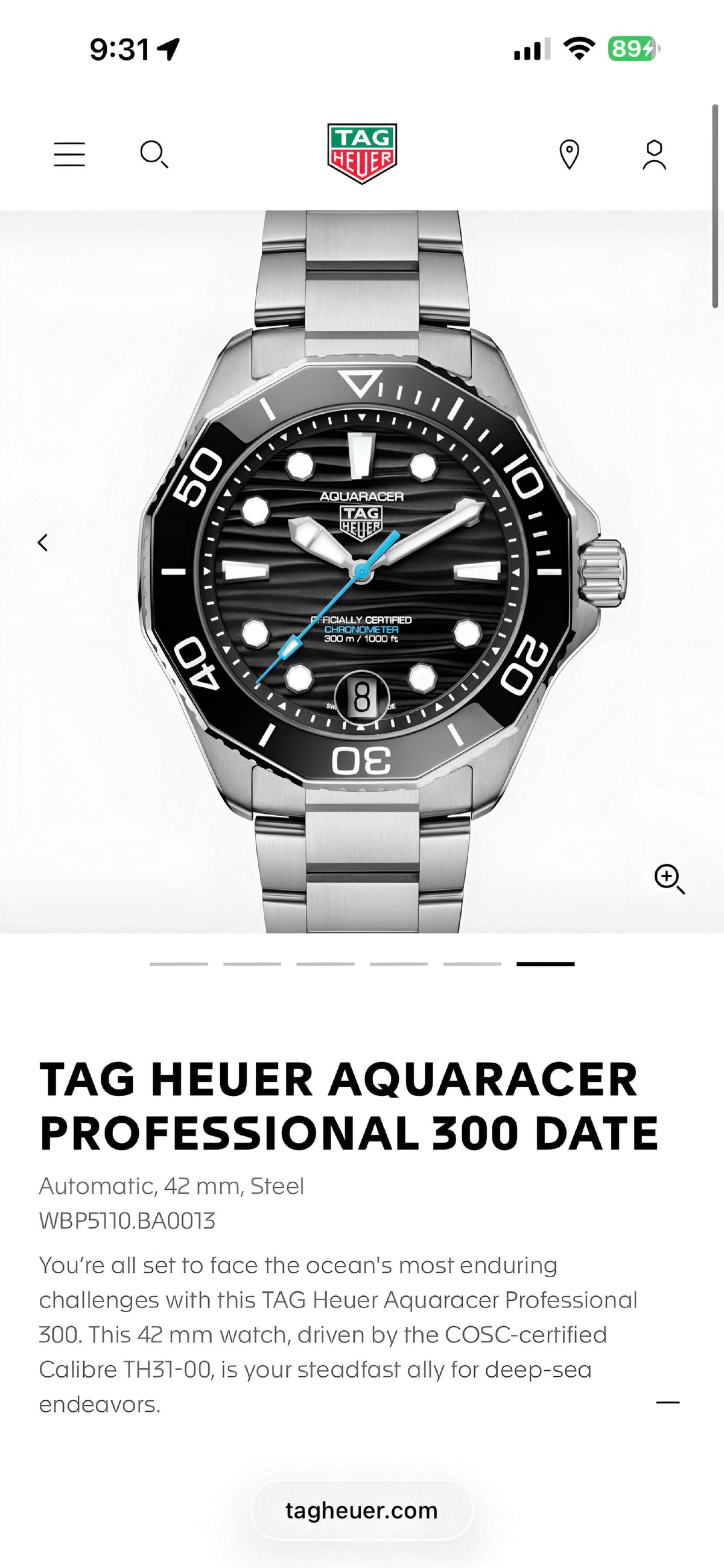 NewTag Heuer Aquaracer professional 300m Date Automatic Japan
