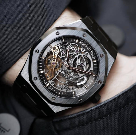 Aude.mars Piguet Royal Oak Skeleton Automatic Black-Black