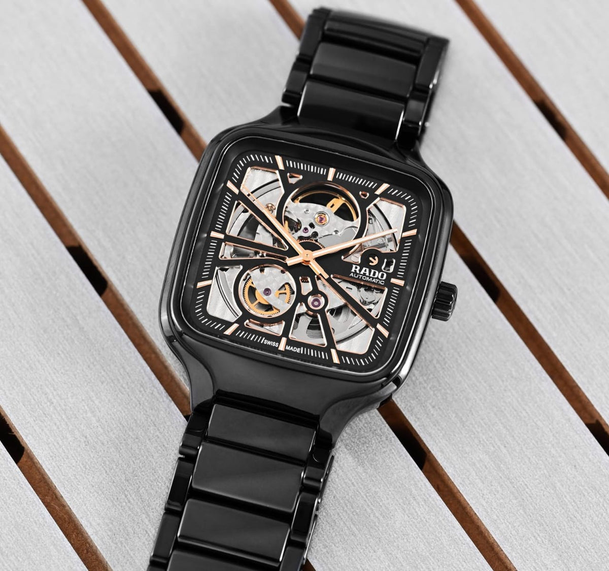 Ra.do True Square Automatic Ceramic Black-Copper