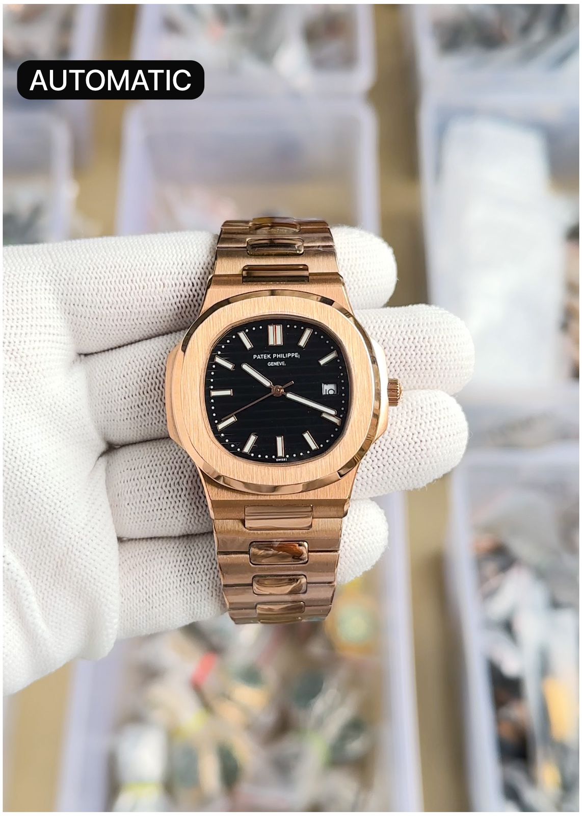 Pa.tek philippe nautilus automatic copper black